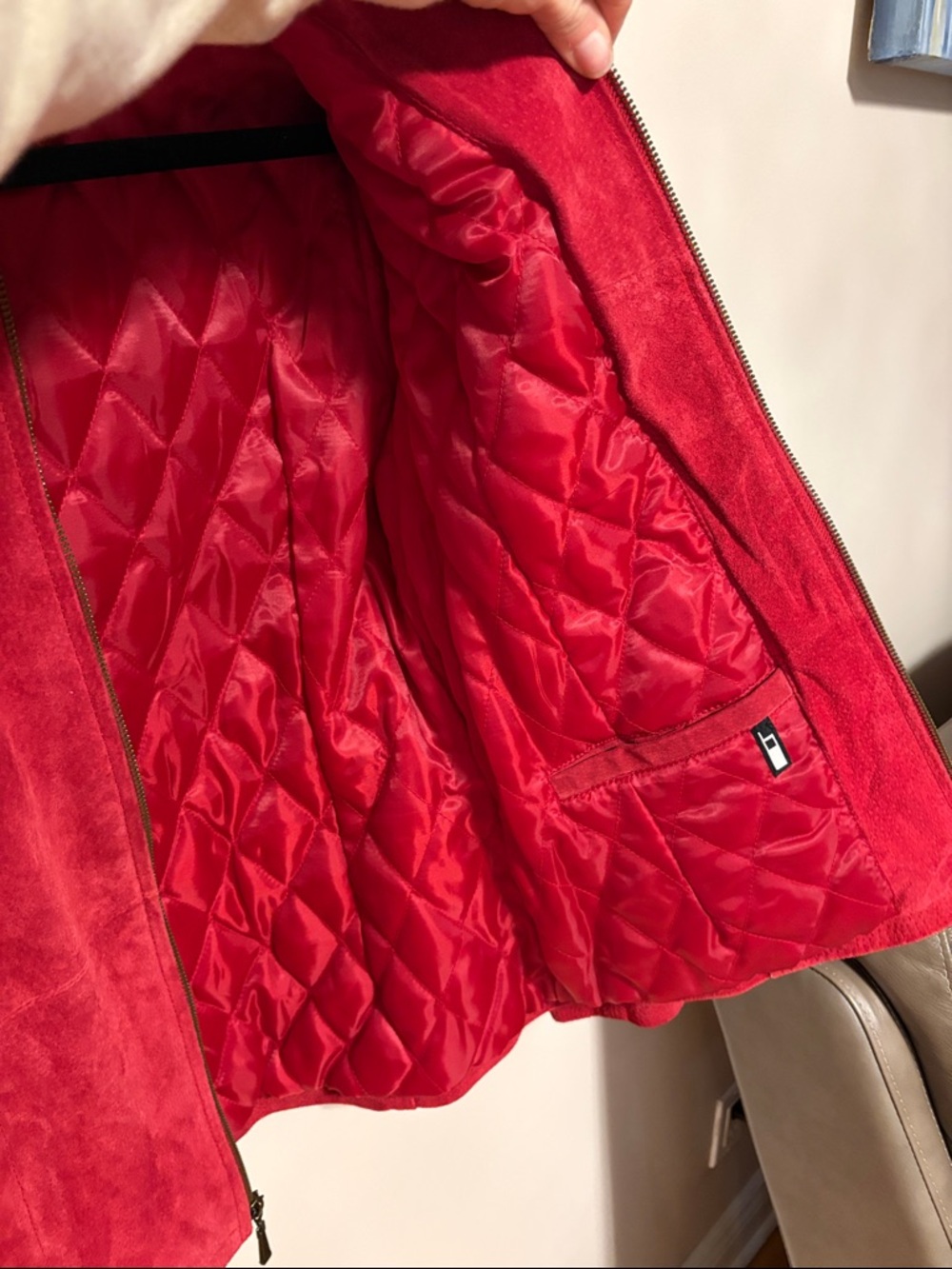 Relativity Red Suede Zip-Front Jacket - Picture 3 of 16
